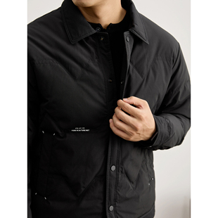 字母绣标时尚 冬季 潮牌翻领羽绒服 轻盈保暖鸭绒防风外套男装 LUUD