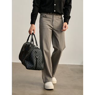 立体裁剪纯棉复古个性 都市半松紧腰阔腿长裤 牛仔裤 时尚 男士 LUUD