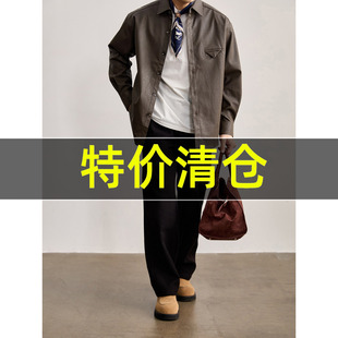 倒三角设计防风皮衣外套 夹克男春季 特价 复古港风PU皮革翻领衬衫