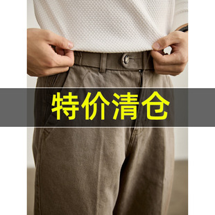 100%纯棉立体裁剪水洗牛仔裤 男士 高端复古松紧腰直筒休闲裤 特价