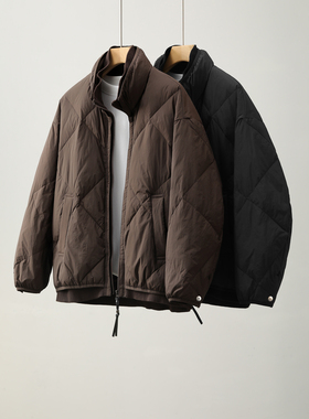 LUUD 90白鸭绒菱形分格充绒面包服外套男冬季轻盈保暖御寒羽绒服