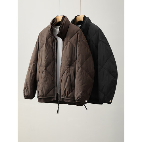 LUUD 90白鸭绒菱形分格充绒面包服外套男冬季轻盈保暖御寒羽绒服