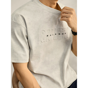 LUUD 扎染重磅美式潮流短袖男宽松落肩时尚T恤街头风字母钢印上衣