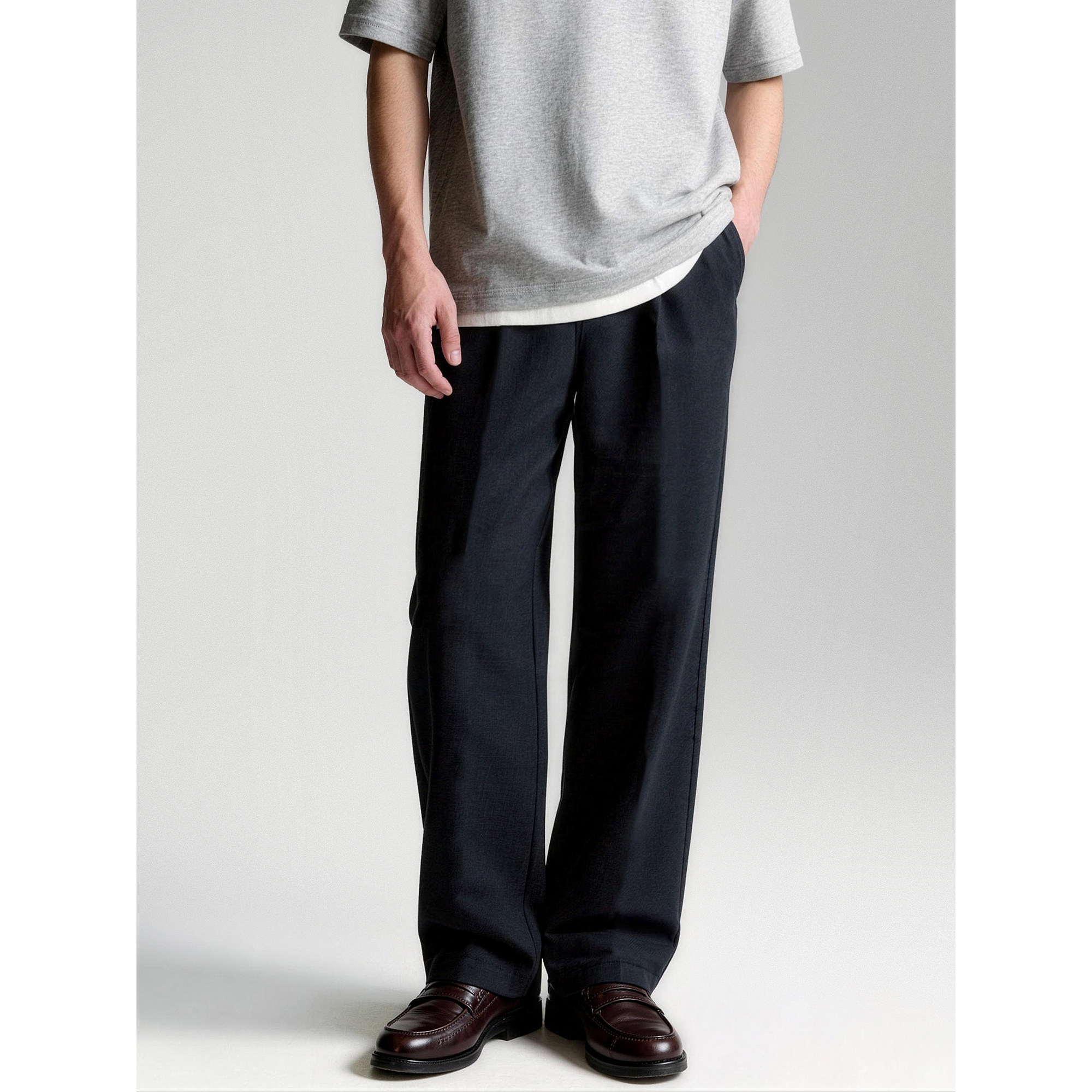 LUUD 奢华气质抗皱免烫直筒西裤斜纹肌理字母贴布装饰休闲长裤男,男装,休闲裤,淘宝优惠券,粉丝福利购,淘宝优惠卷