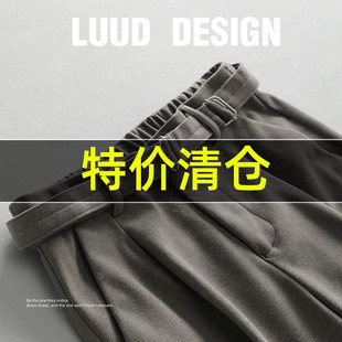 特价 柔顺抗皱毛呢裤男士秋冬腰带款直筒休闲裤保暖磨毛免烫长裤