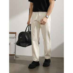 立体半松紧腰长裤 男士 子 潮流轻熟风高品质纯棉直筒休闲裤 LUUD