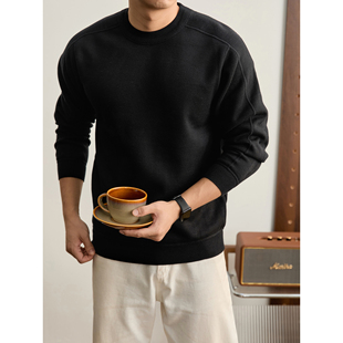 LUUD 重磅360G抗起球一体绒圆领毛衣极简百搭加绒保暖针织卫衣男