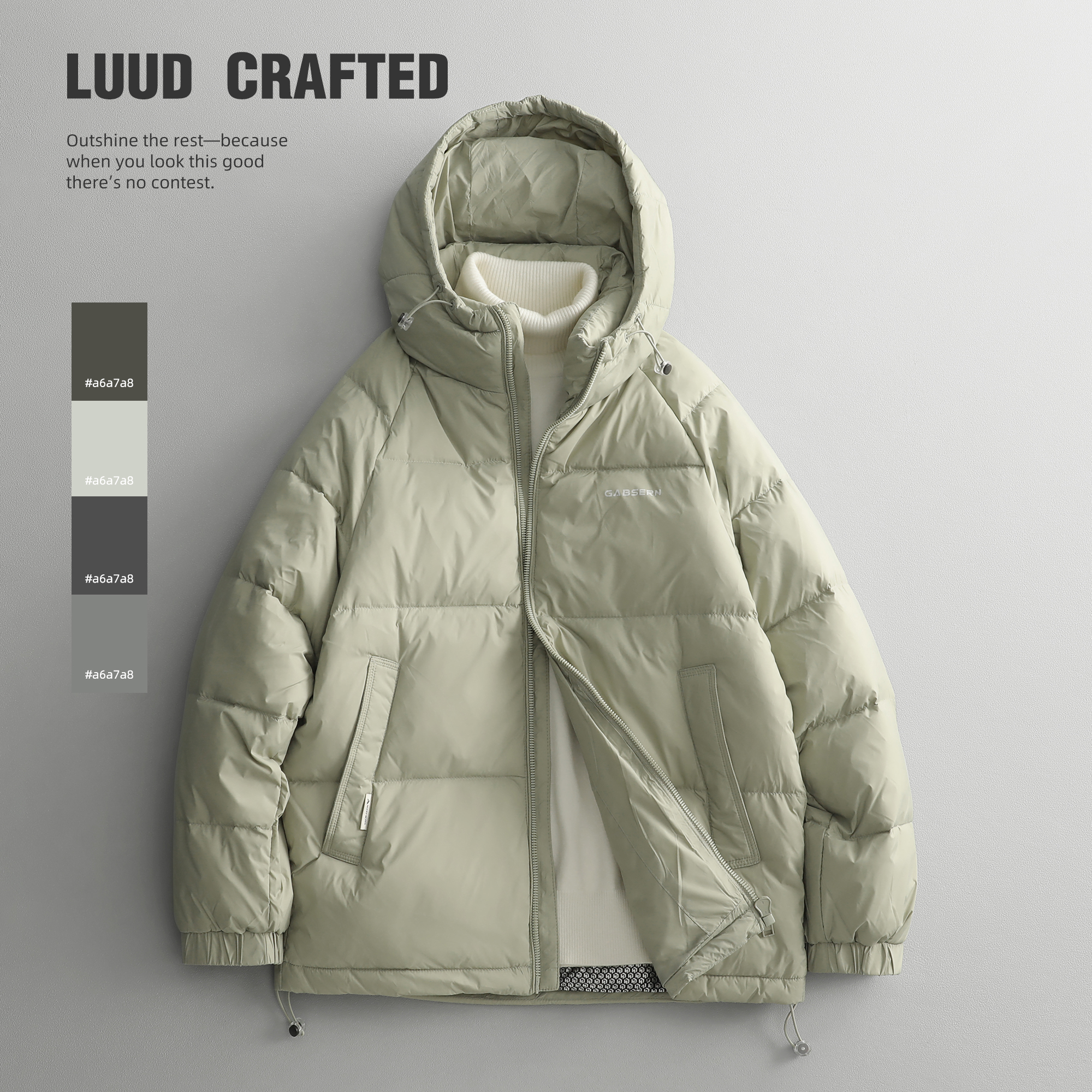 LUUD 连帽羽绒服男款冬季2025新款石墨烯防寒上衣保暖御寒外套衫