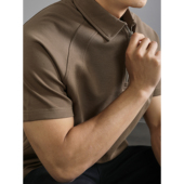 半拉链短袖 宽松重磅插肩袖 Polo衫 夏季 T恤轻熟风翻领上衣 男款 LUUD