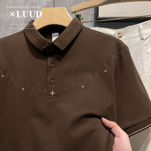 气质复古字母刺绣POLO衫