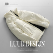 棉服外套衫 LUUD 慵懒风绒毛立领面包服男保暖四级防水雪尼尔冬季