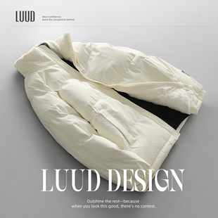 棉服外套衫 LUUD 慵懒风绒毛立领面包服男保暖四级防水雪尼尔冬季