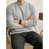 双面德绒冬季 保暖亲肤磨毛内搭打底衫 男士 LUUD 半高领套头长袖 T恤