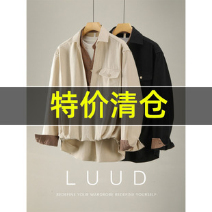 特价 男100%纯棉老钱风磨毛衬衣 威尔士亲王千鸟格拼接假两件衬衫