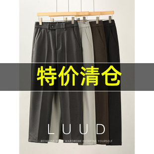 冬款 特价 高品质保暖磨毛休闲西裤 男士 百搭通勤半松紧腰毛呢长裤
