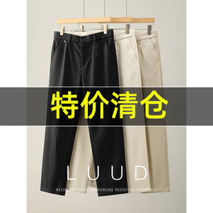 亲肤天丝莱赛尔直筒西裤 男士 内里磨毛半松紧腰保暖休闲长裤 特价