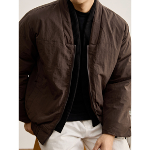 道袍领夹棉面包服 棉服外套男冬季 LUUD 灯芯绒拼接双层领口短宽款