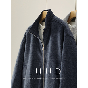 羊毛混纺保暖毛呢夹克磨毛肌理极简风罗纹立领外套 男士 LUUD 冬季
