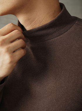 LUUD 内搭打底衫男冬季保暖德绒半高领长袖T恤潮流双面绒修身上衣