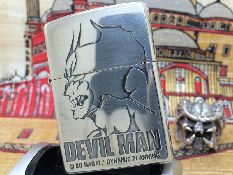 原装 1996年K全新熏银全幅蚀刻恶魔人打火机 ZIPPO/芝宝