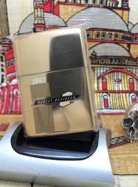 原装 1993年E全新纯铜镜面历程1963哈雷会员防风打火机 ZIPPO