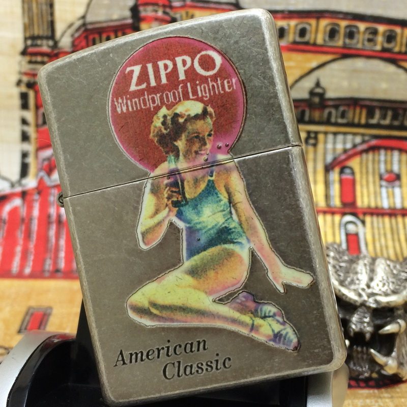 原装 1997年G全新古银彩印60年代可口可乐女郎 ZIPPO防风打火机