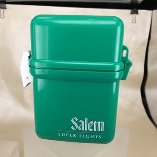 周边 全新日本原产沙龙SALEM环保绿防水密封收纳烟盒经典 原装 正版