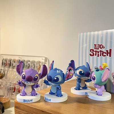星际宝贝stitch史迪仔手办4款滴胶史迪奇桌面车载装饰小摆件公仔