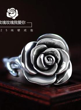 纯银立体雕花复古时尚风礼物戒指
