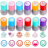 英文英语教师评语印章套装 幼儿园光敏奖励卡通印小学生章