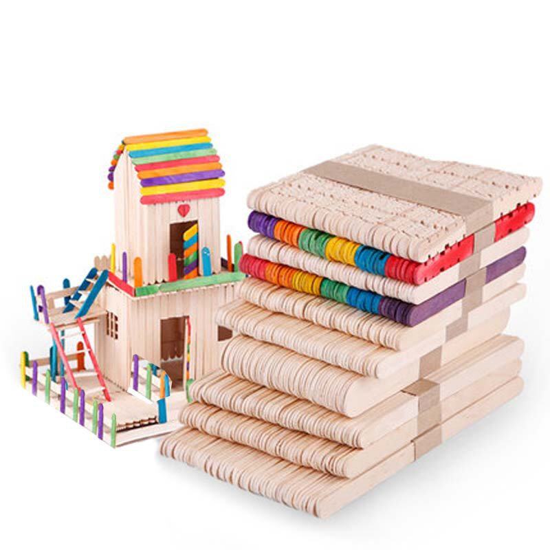 diy手工木板建筑模型材料木条棒雪糕棒冰棍棍幼儿园创意制作材料