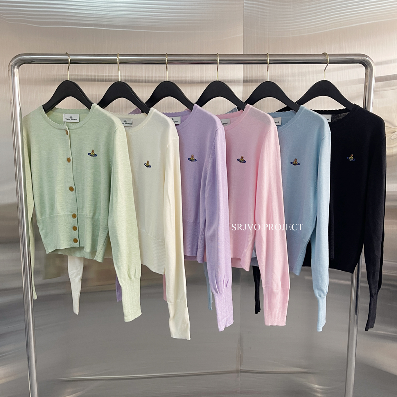 长袖经典花边毛衣针织开衫圆领