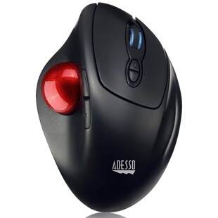 1.25英寸轨迹球 Adesso T30无线鼠标 黑 新款 办公 iMouse 可编程