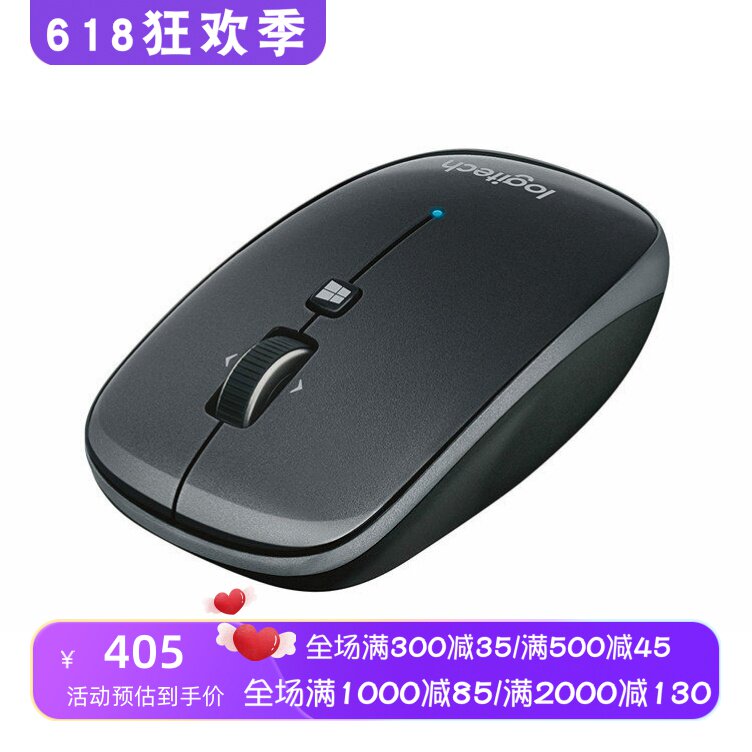 Logitech/罗技 M557 无线蓝牙鼠标 办公 便携 轻巧 MAC 平板 黑色