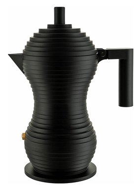 Alessi Pulcina MDL02/3 BB 浓缩咖啡机 PA手柄 3杯 铸铝带 黑色
