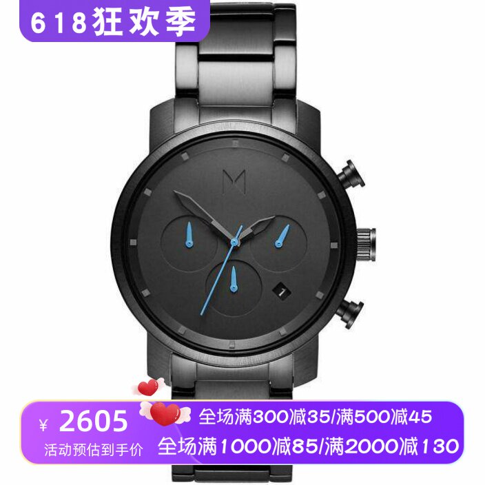 MVMT男士手表 石英机芯 Chrono多功能计时日期表盘腕表 防水50m