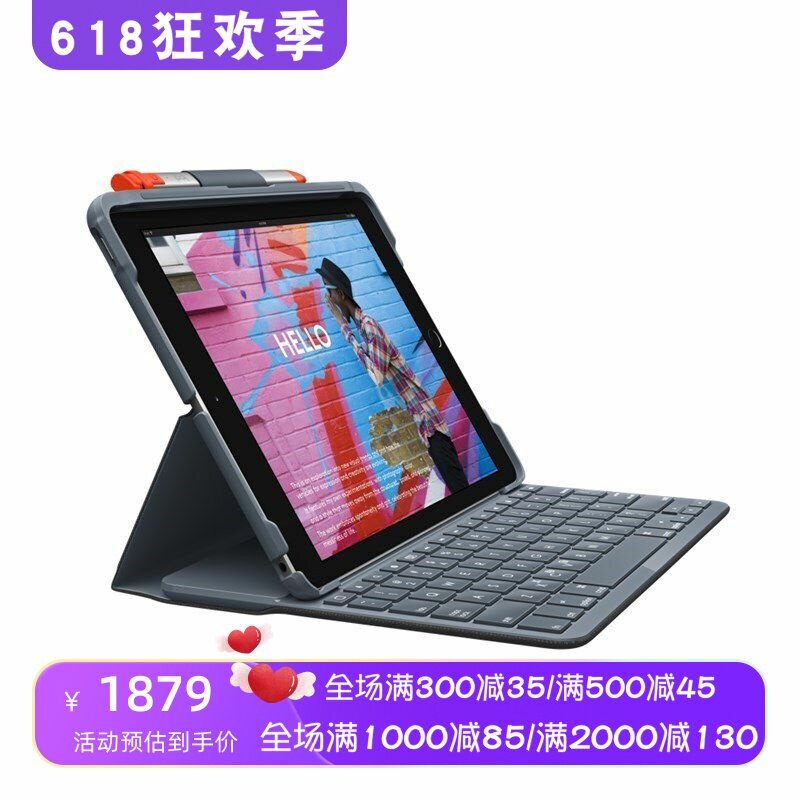 Logitech/罗技 SLIM FOLIO 平板键盘保护壳 适用于iPad 7代不带笔