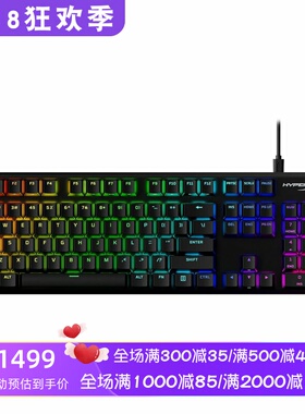 HyperX Alloy Origins 合金起源 有线机械键盘 游戏 PBT键帽 黑色