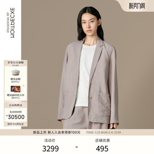 通勤休闲上衣 亚麻混纺干练OL西装 EXCEPTION例外女装 中式