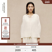 EXCEPTION例外女装 女 宽松衬衫 桑蚕丝混纺蝙蝠袖 绣花设计上衣时尚