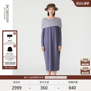 绵羊毛混纺显瘦茧型廓形连衣裙子 新品 EXCEPTION例外女装 2025冬季