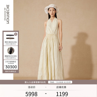 EXCEPTION例外女装 设计裙子 夏季 连衣裙手工感流苏V领无袖