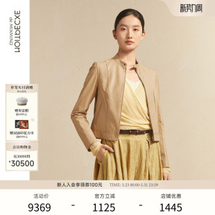 气质机车皮衣外套 羊皮修身 EXCEPTION例外女装 皮衣女款