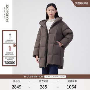 连帽茧型长款 羽绒服鸭绒保暖七分袖 外套 秋冬款 EXCEPTION例外女装