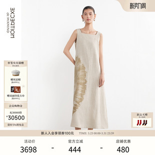 连衣裙子女 印花透气度假气质淡雅背心无袖 EXCEPTION例外女装 中式