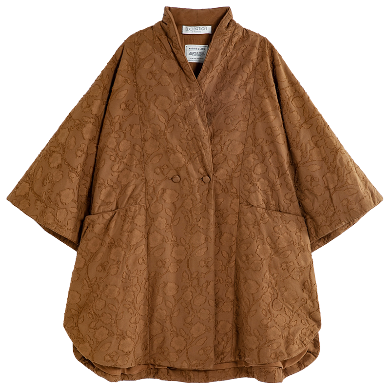 例外秋冬棉服新中式女提花外套