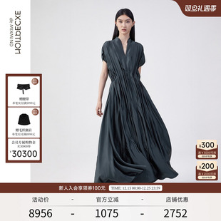 设计优雅女长裙 连衣裙V领连袖 EXCEPTION例外女装 冬季