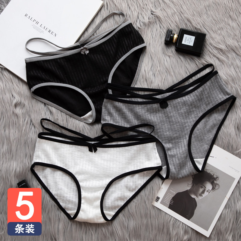 女士内裤女纯棉抗菌全棉性感惑高中学生少女可爱日系三角短裤透气