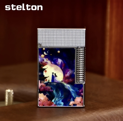 stelton斯特腾朗声打火机充气黄铜侧滑砂轮牛郎织女高档个性礼物