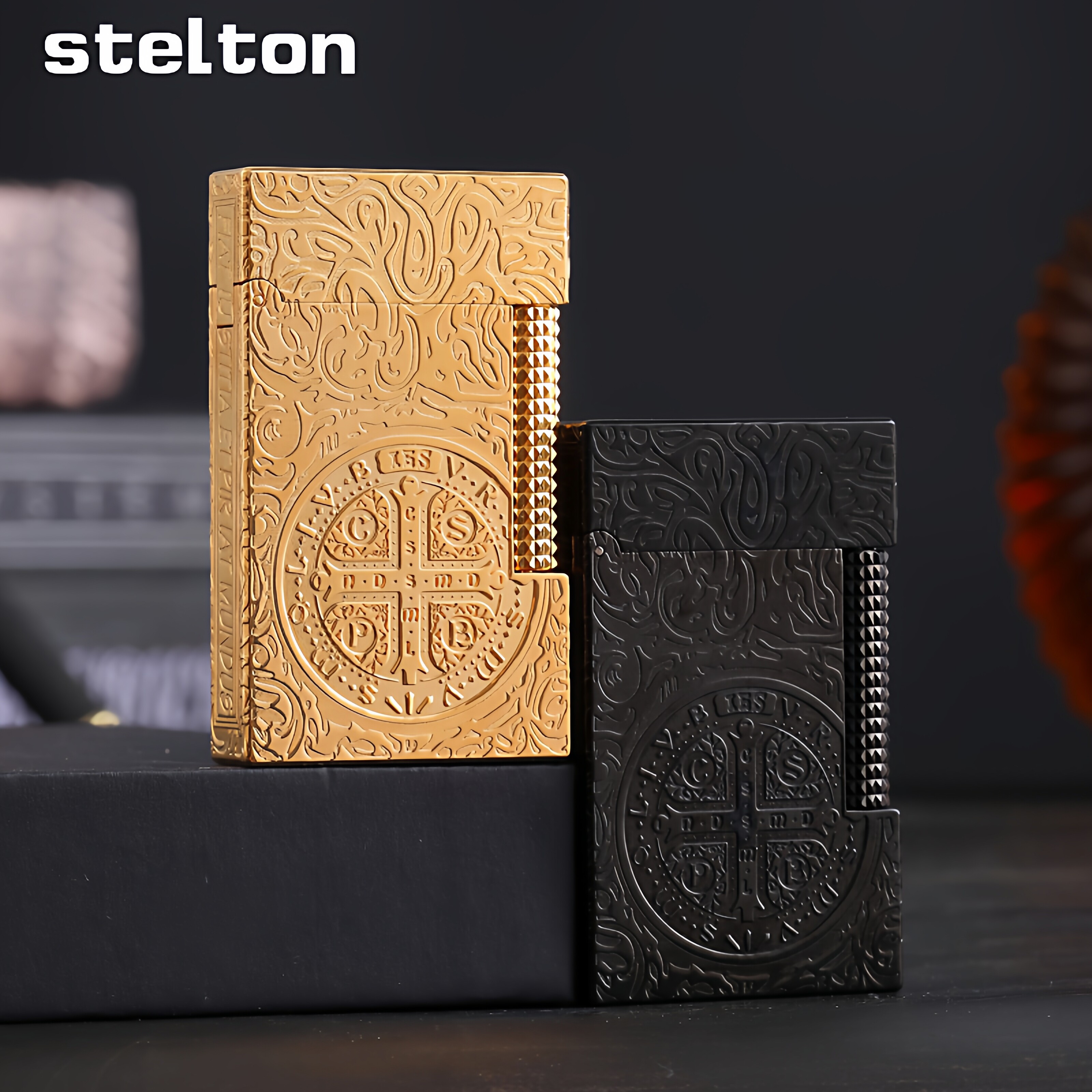 stelton斯特腾朗声打火机充气复古侧滑砂轮精雕康斯坦丁高端礼品